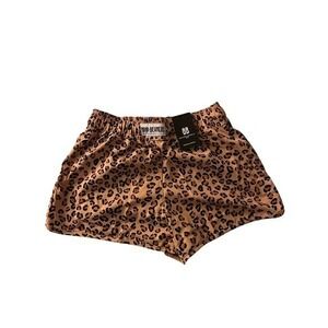 BONDI BEAMERS Leopard Print Lounge Shorts Women's Elastic‎ Waist Drawstring, 12